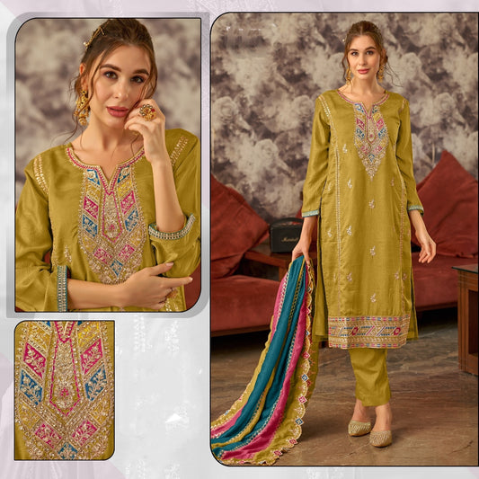 MUSTERED CHINNON SILK SUIT F 1774